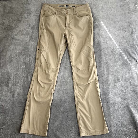 Prana Halle Standard Fit Pants Women's 10 Tall Beige Hiking Outdoor Performance - Picture 1 of 13